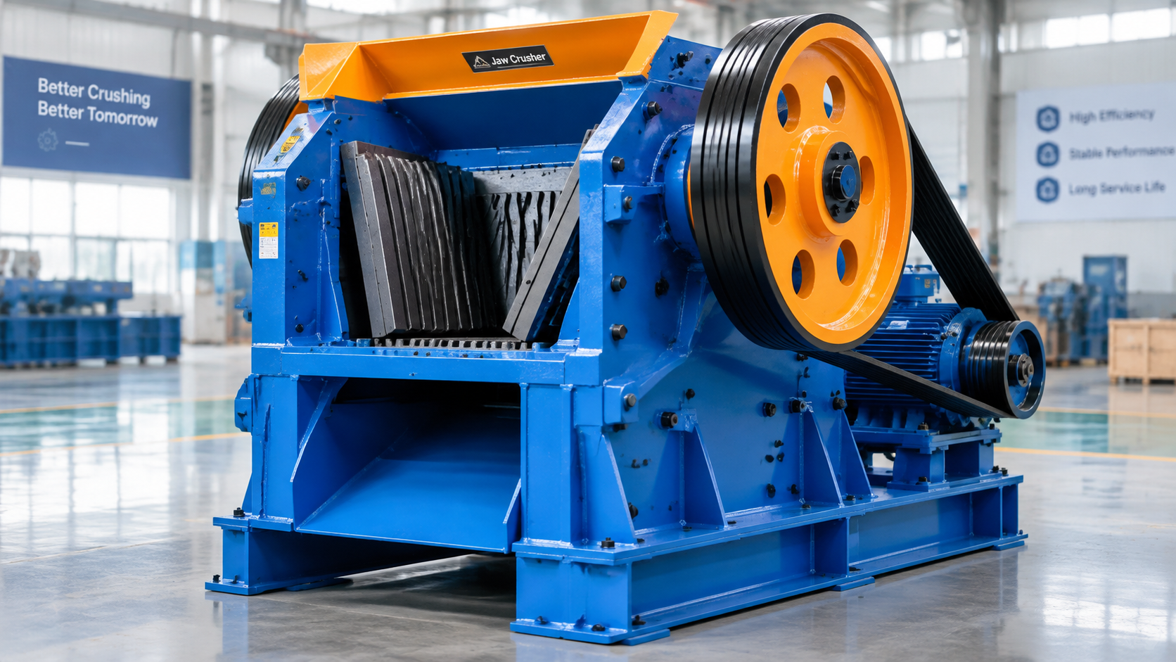 Jaw crusher for primary rock crushing in mining, quarrying and aggregate applications