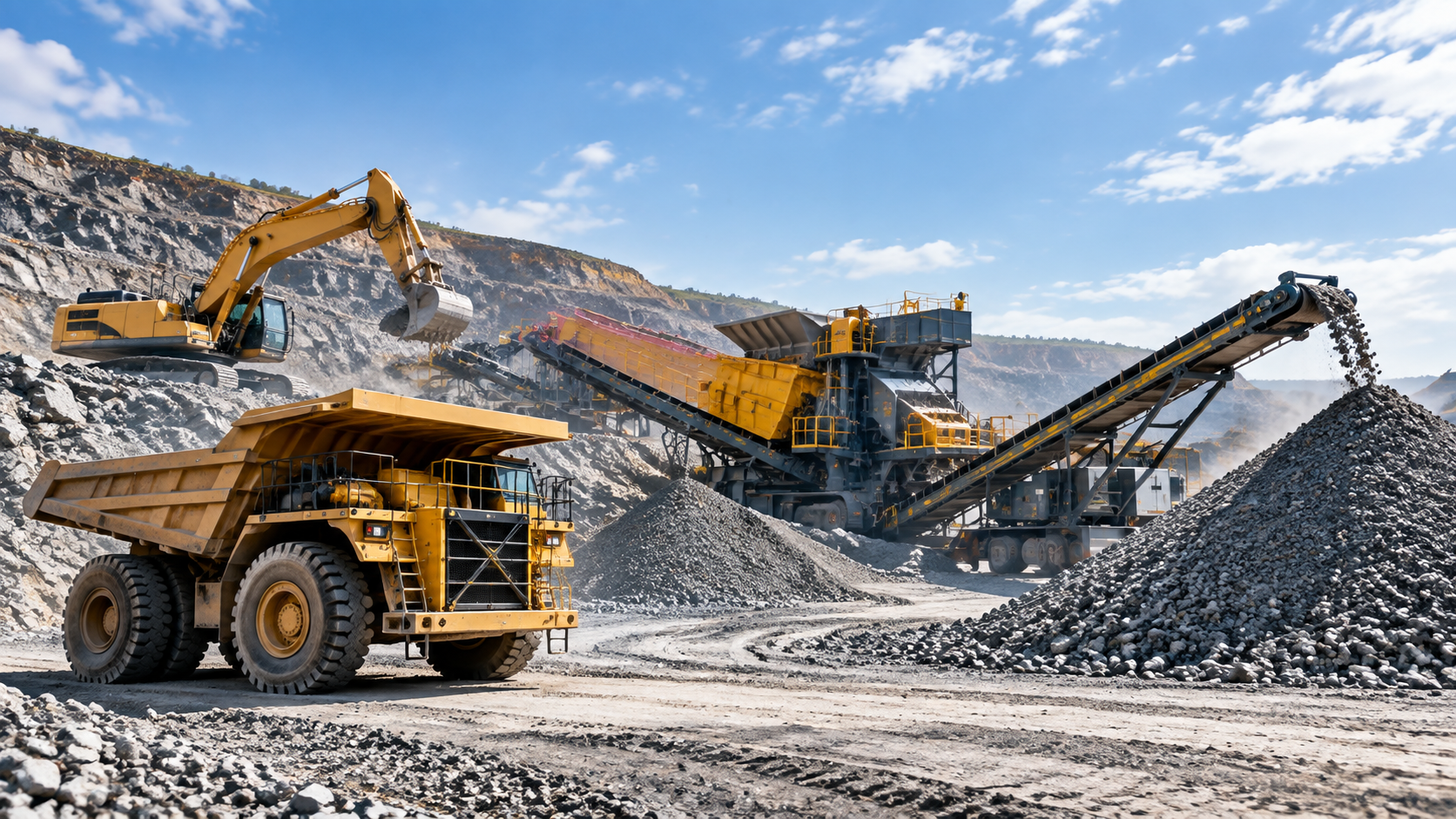 Mining equipment options including crushers and excavators for mineral processing projects.